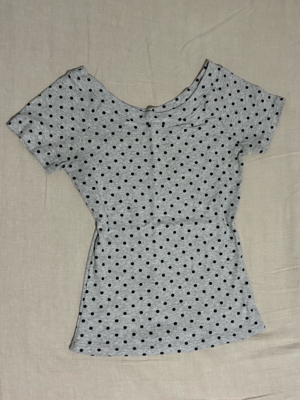 Brandy Melville Grey Polka Dot Top